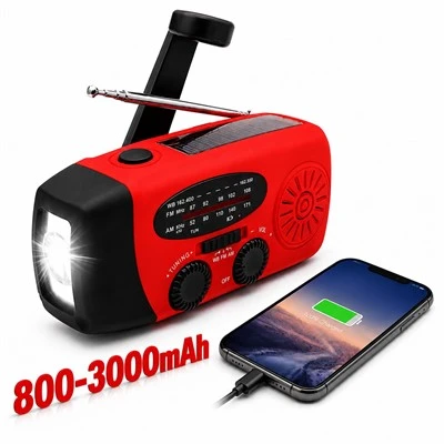 Radio de emergencia con manivela solar